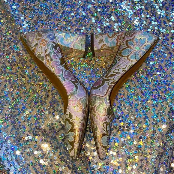 HP🌙[ 14th & Union ] “Audrey” Brocade Pointed Toe Chunky Heel Pumps - Picture 8 of 10